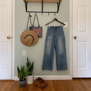 High Waisted Wrangler Carpenter Wide Leg Crop Pant